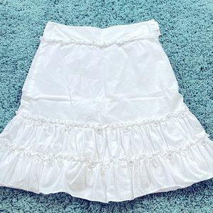 Anthropologie Elevenses white cotton button skirt 4
